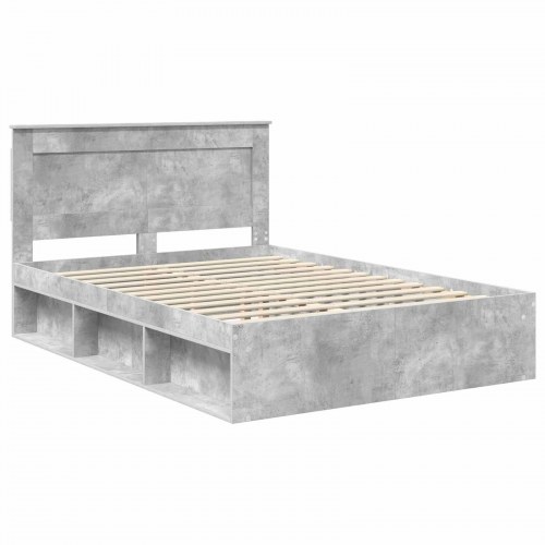Sengestel med opbevaring beton grå 150 x 200 cm
