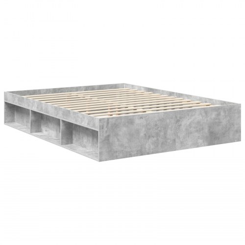 Sengestel med opbevaring beton grå 150 x 200 cm