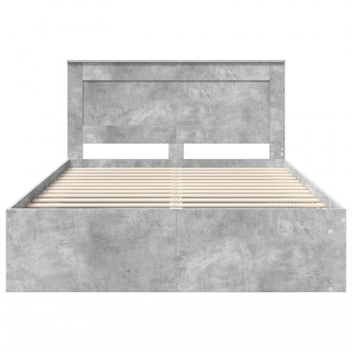 Sengestel med opbevaring beton grå 150 x 200 cm