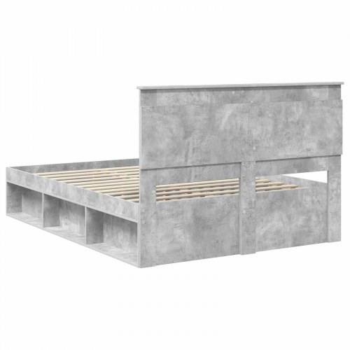 Sengestel med opbevaring beton grå 150 x 200 cm