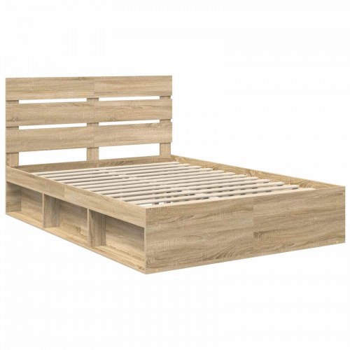 Sengestel med hovedgærde Sonoma eg 150 x 200 cm Massiv fyrretræ