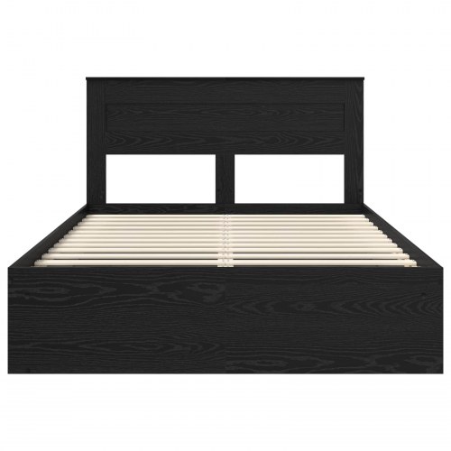 Sengestel med madras Sort 140 x 200 cm Massiv fyrretræ