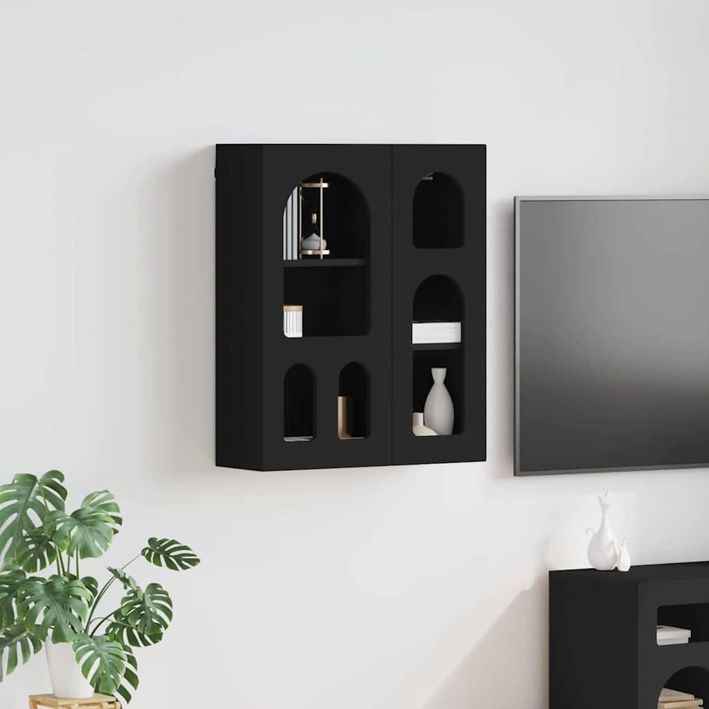 Hængeskab med hylde Sort 59 x 20 x 71.5 cm Konstrueret træ