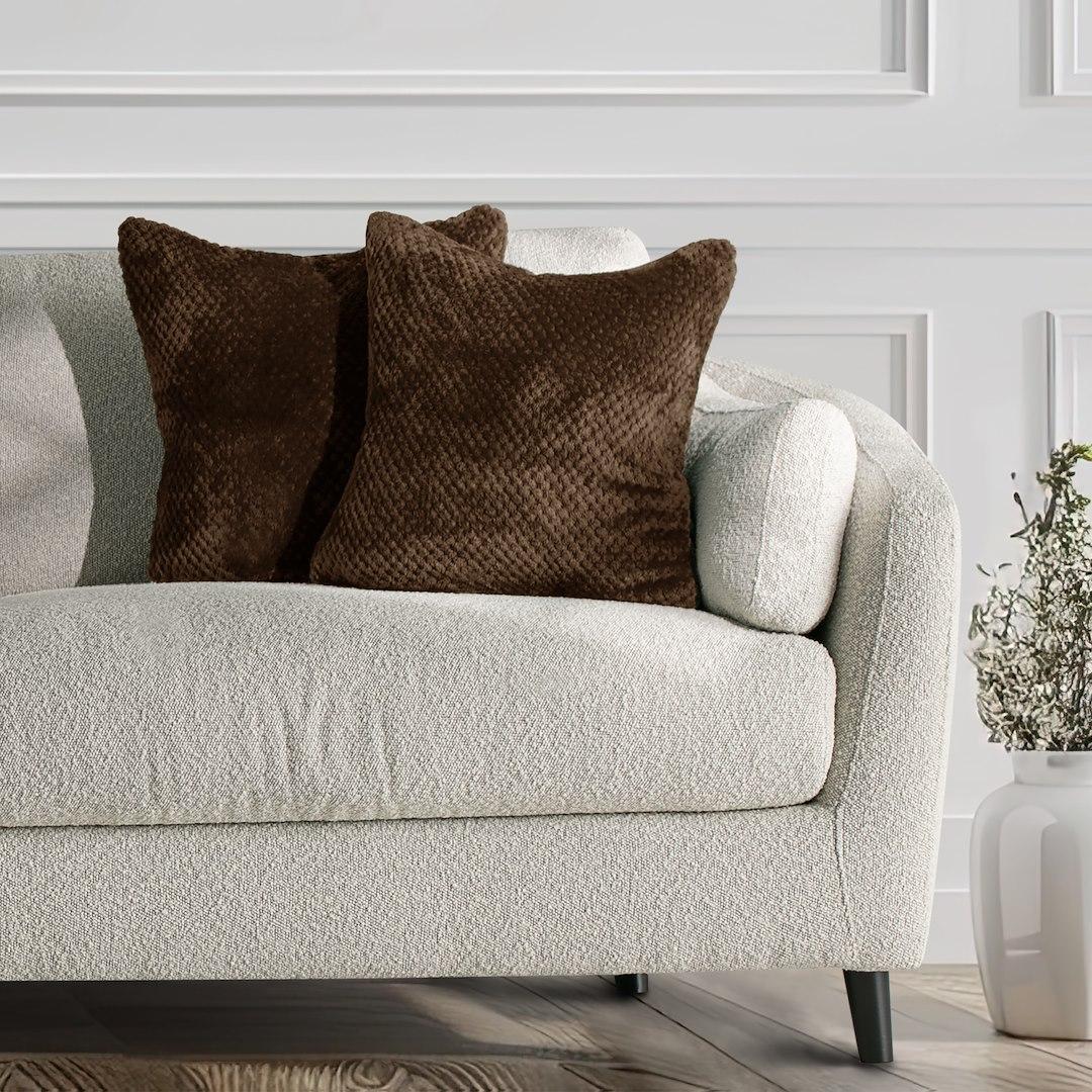 Pudebetræk 45x45 brun - HENRY jacquard præget geometrisk