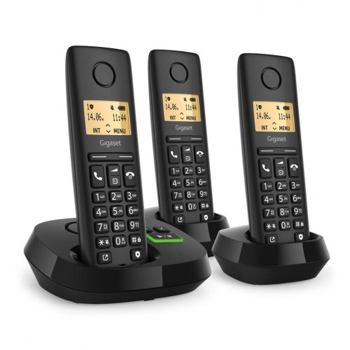 Trådløs fastnettelefon med telefonsvarer - Gigaset PURE 100 AM Trio (sort)