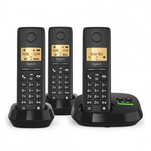 Trådløs fastnettelefon med telefonsvarer - Gigaset PURE 100 AM Trio (sort)