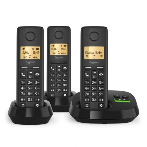 Trådløs fastnettelefon med telefonsvarer - Gigaset PURE 100 AM Trio (sort)
