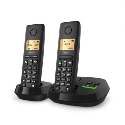 Trådløs fastnettelefon Gigaset PURE 100A Duo med telefonsvarer - sort