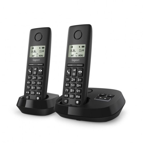 Trådløs fastnettelefon Gigaset PURE 100A Duo med telefonsvarer - sort