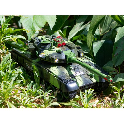 Fjernstyret kampvogn 2,4 GHz - War Tank 9993, skovcamouflage