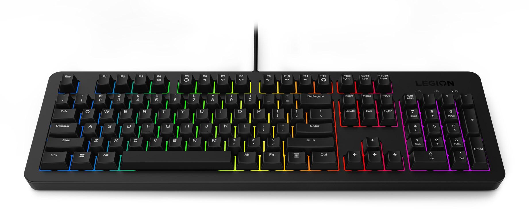 Gaming tastatur og mus - Lenovo Legion GX31N91913, USB, RGB, sort (US English) billede
