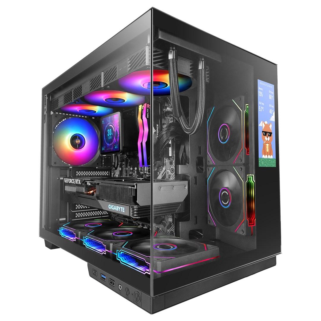 PC kabinet - TACENS Mars Gaming MCMIRAGE Midi Tower, sort