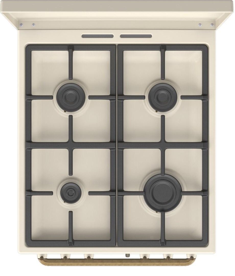 Komfur med gasblus og el-ovn - Gorenje GKS5B70CLI, creme, 50 cm
