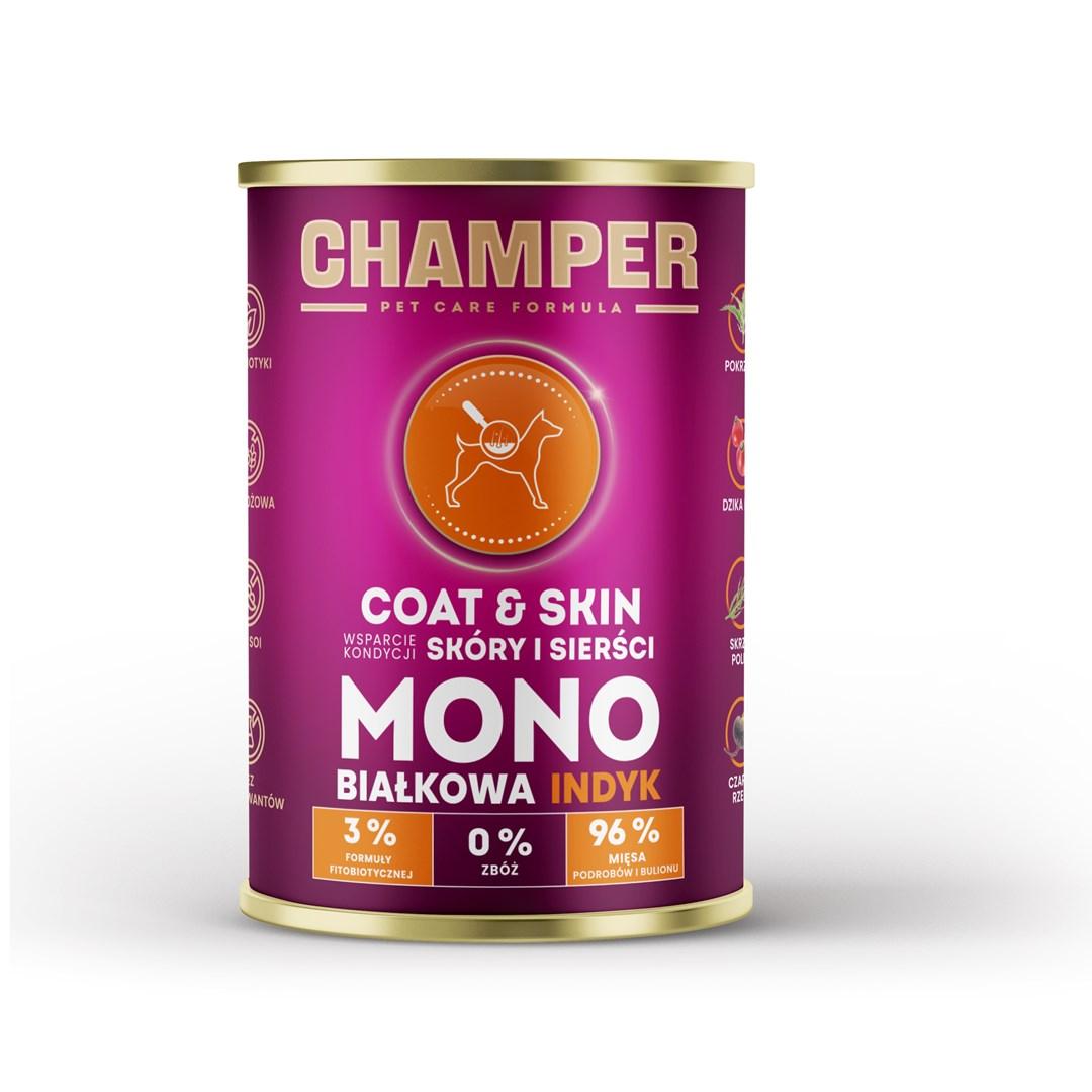 Hundefoder vådfoder CHAMPER Coat & Skin kalkun 400 g