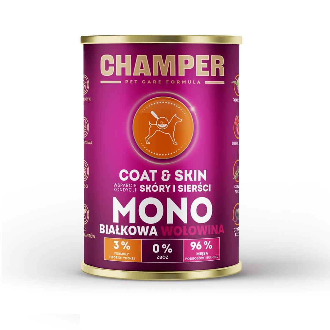 Hundefoder vådfoder CHAMPER Coat & Skin oksekød 400 g