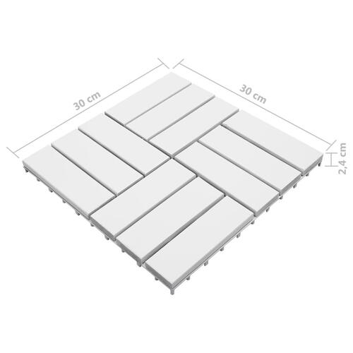 Terrassefliser 10 stk. 30x30 cm massivt akacietræ hvid