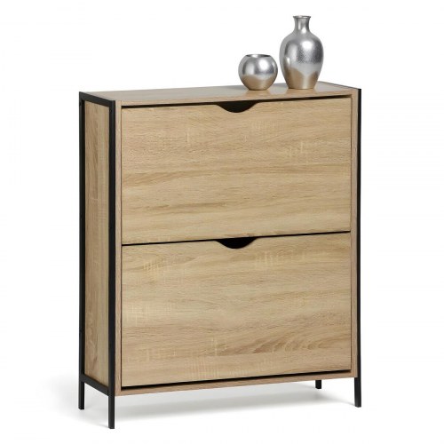 Skoskab MobleKit brun/sort i træ og metal - 65 × 24 × 80 cm