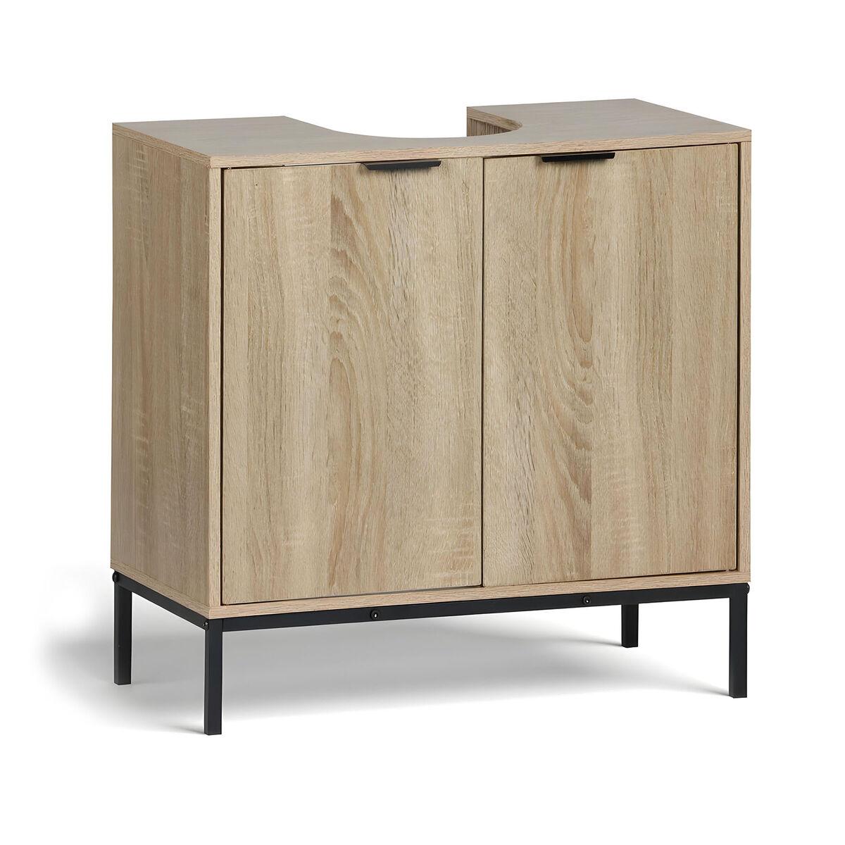 Badeværelses underskab MobleKit - brun/sort, træ/metal, 60 × 30 × 60 cm