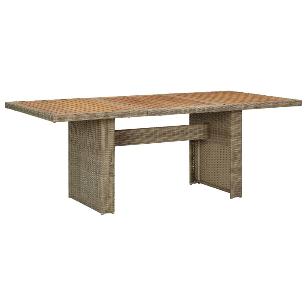Havebord 200x100x74 Cm Polyrattan Brun
