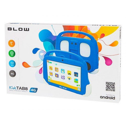 Tablet til børn 8" BLOW KidsTAB8 4G, 4/64 GB, blå med etui
