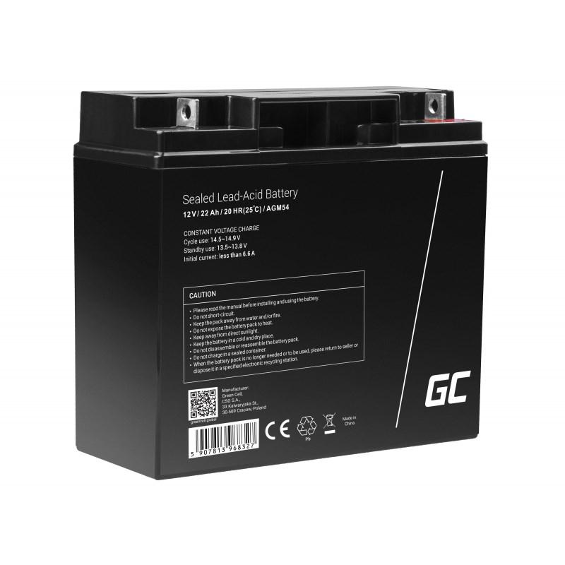 Batteri 12 V AGM - Green Cell AGM54, 22 Ah