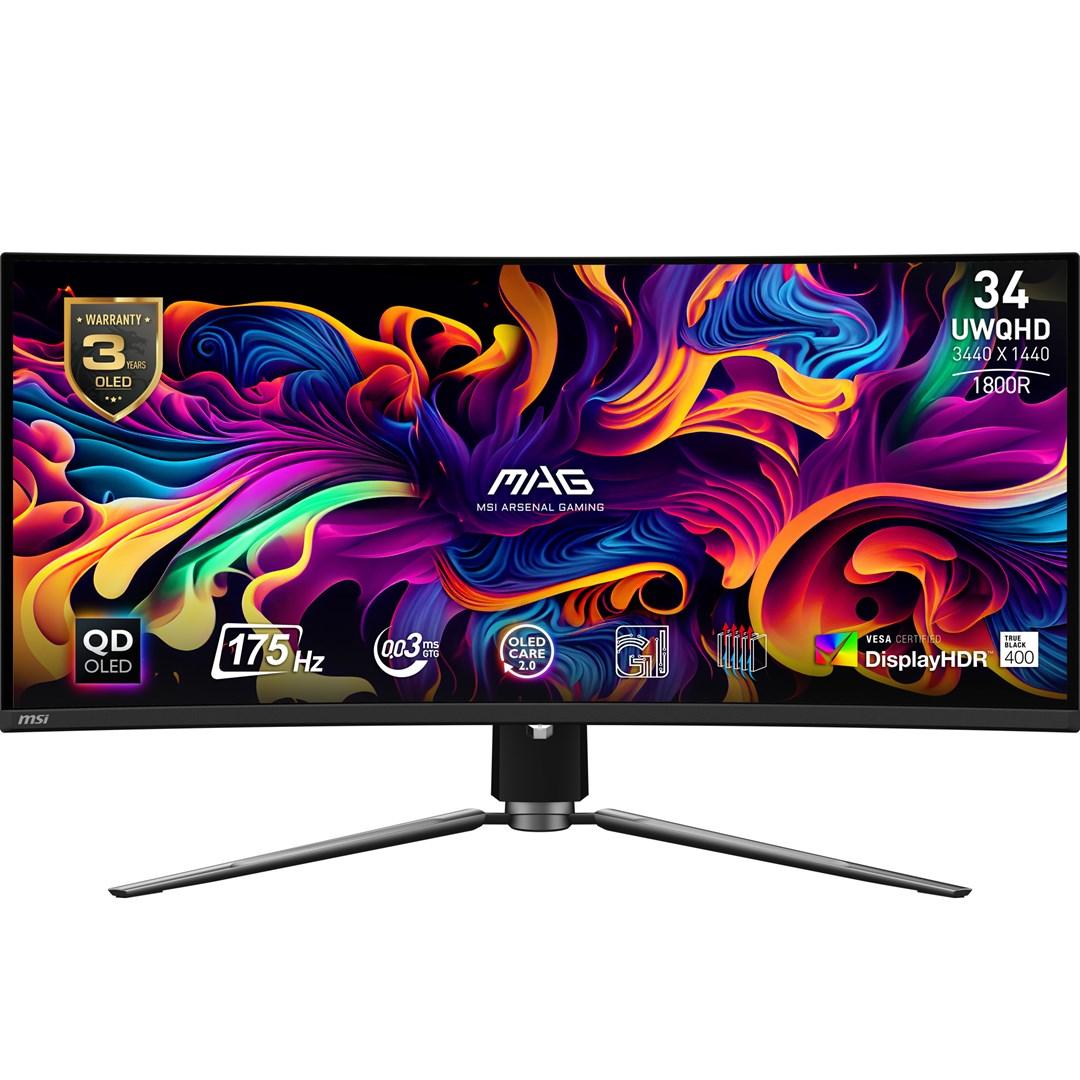 Skærm til gaming MSI MAG 341CQPDE QD‑OLED 34" UWQHD, sort billede