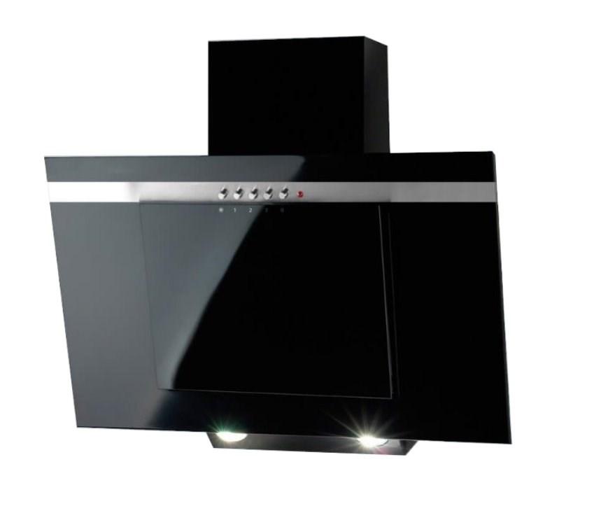 Emhætte vægmonteret Akpo WK-4 Nero Line Eco 60 - sort glas/stål