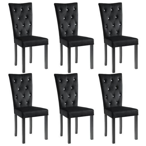 Spisebordsstole 6 stk. velour sort