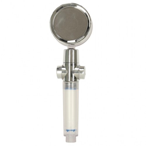 Brusehoved med turbineventilator – sølv/guld