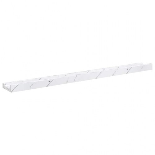 Væghylder 4 stk - hvid marmor look, 80 × 9 × 3 cm, konstrueret træ