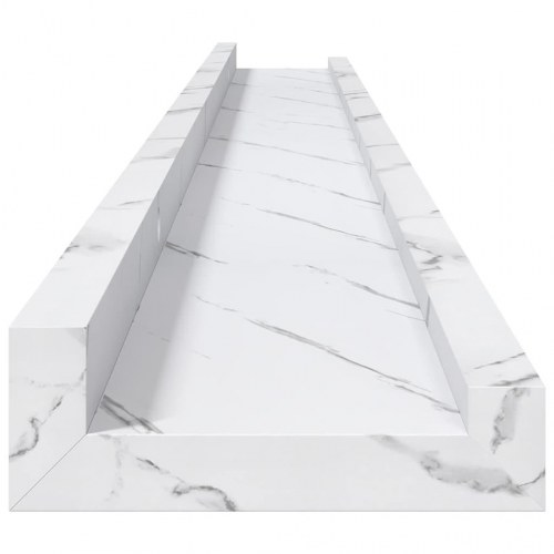 Væghylder 4 stk - hvid marmor look, 100 × 9 × 3 cm, konstrueret træ