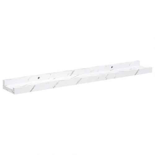 Væghylder 4-pak - hvid marmorlook 60 × 9 × 3 cm i konstrueret træ