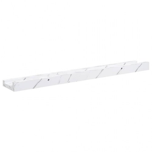 Væghylder 4-pak - hvid marmorlook 60 × 9 × 3 cm i konstrueret træ