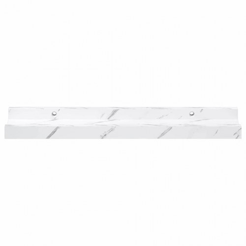 Væghylder 4 stk - hvid marmor look, 40 × 9 × 3 cm, konstrueret træ