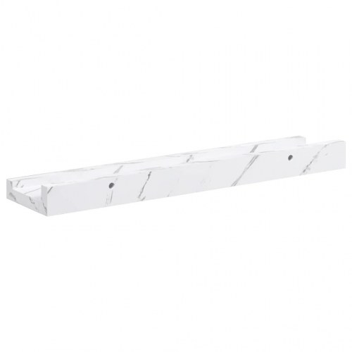 Væghylder 4 stk - hvid marmor look, 40 × 9 × 3 cm, konstrueret træ