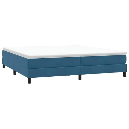 Kontinentalseng uden madras 200×220 cm - fløjl, mørkeblå