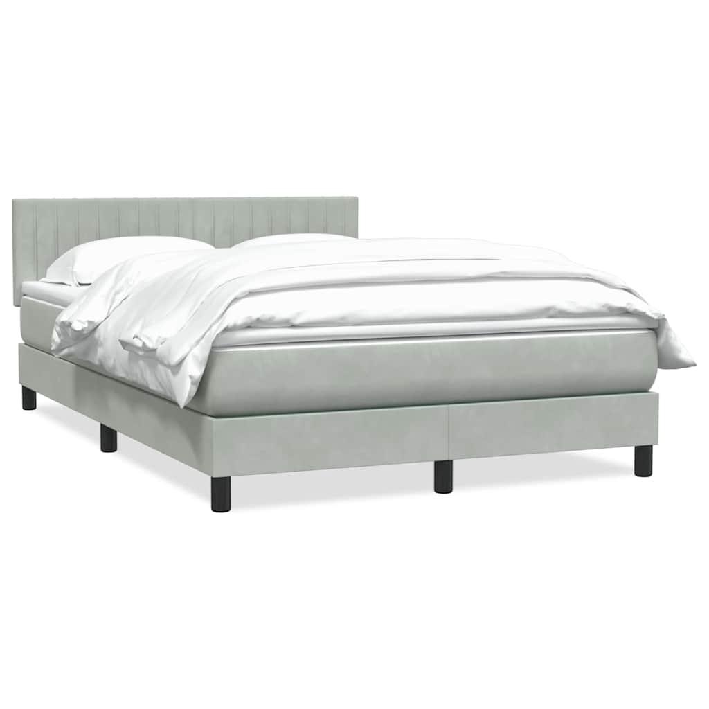 Kontinentalseng med madras 160x210 cm flÃ¸jl lysegrÃ¥