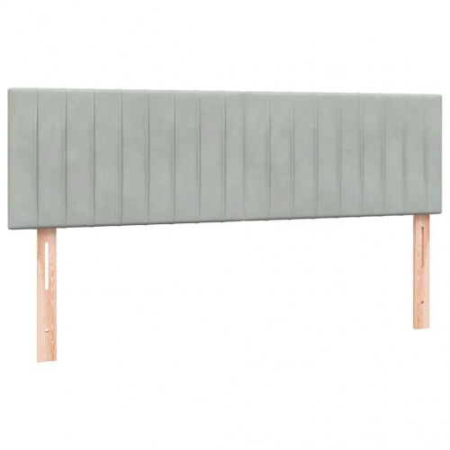 Kontinentalseng med madras 160x210 cm - fløjl, lysegrå