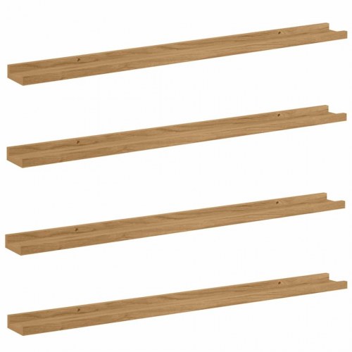 Væghylder 4 stk - brun 100 × 9 × 3 cm i konstrueret træ