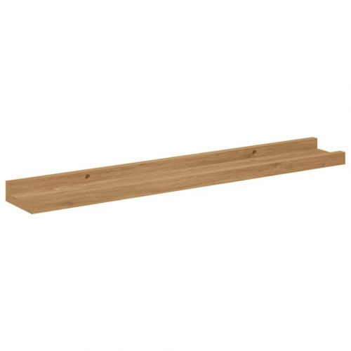 Væghylder med kant - 4 stk, brun, 60 × 9 × 3 cm i konstrueret træ