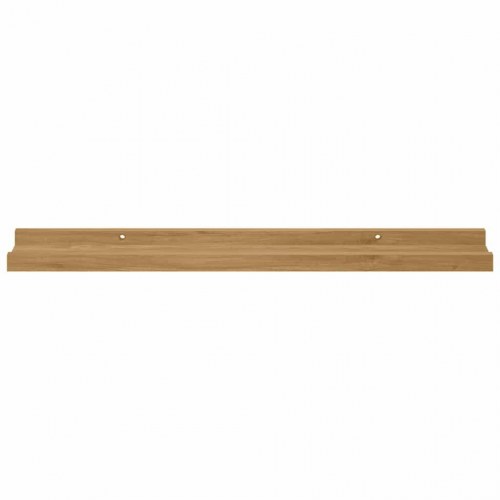 Væghylder med kant - 4 stk, brun, 60 × 9 × 3 cm i konstrueret træ