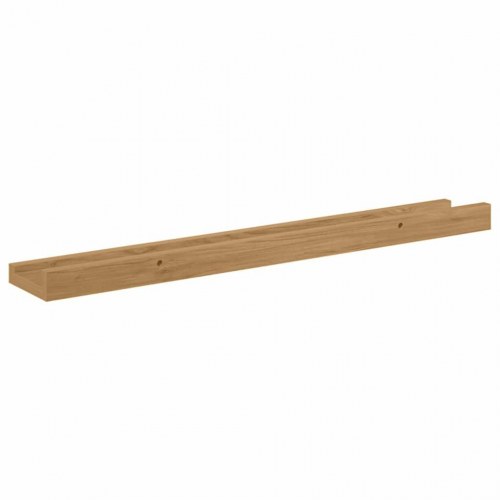 Væghylder med kant - 4 stk, brun, 60 × 9 × 3 cm i konstrueret træ