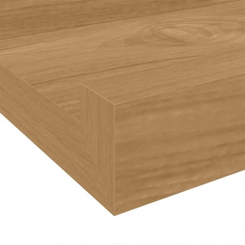 Væghylder med kant - 4 stk, brun, 60 × 9 × 3 cm i konstrueret træ