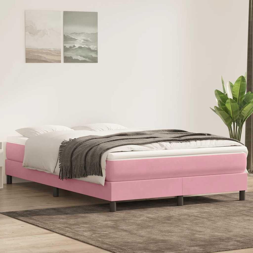 Kontinentalseng uden madras 160x220 cm fløjl lyserød