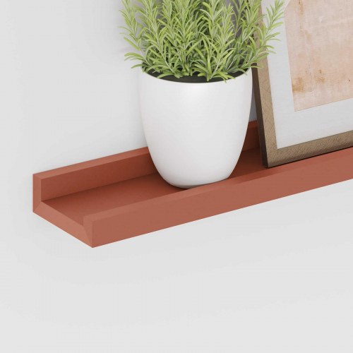 Væghylder 4 stk - rød 100 × 9 × 3 cm i konstrueret træ