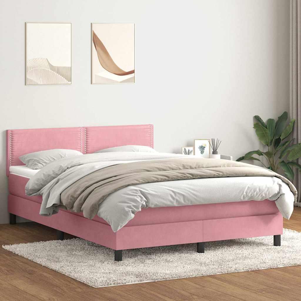 Kontinentalseng med madras 160x210 cm flÃ¸jl lyserÃ¸d