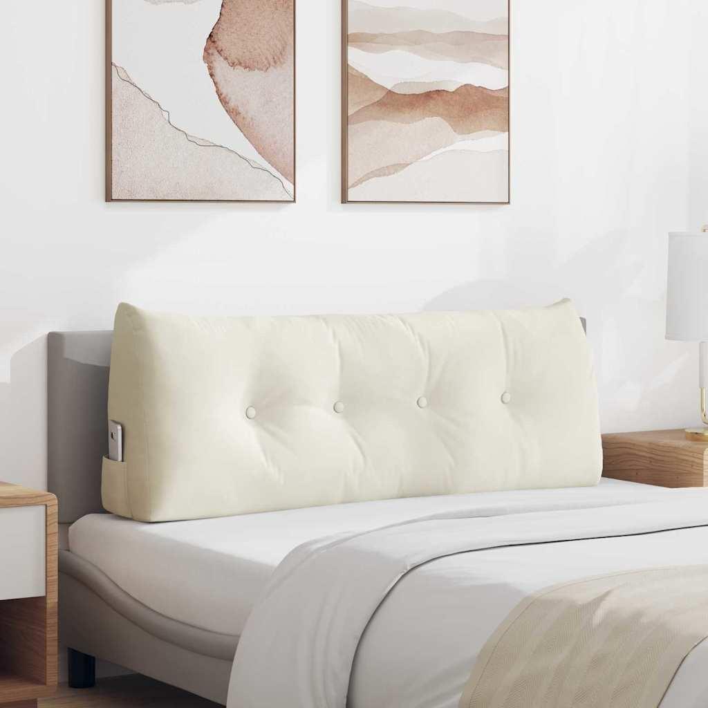 Rygpude Fløjl - Creme / 120 x 24 x 50 cm