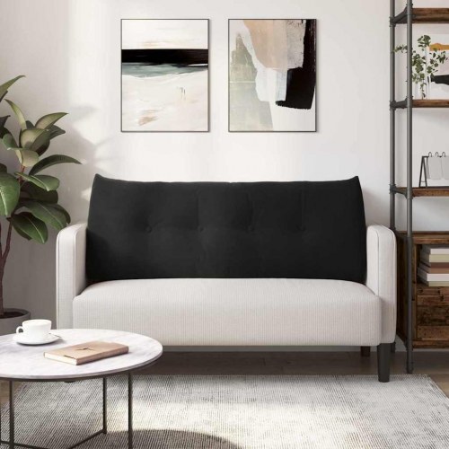 Rygpude Sort 120 x 24 x 50 cm Fløjl