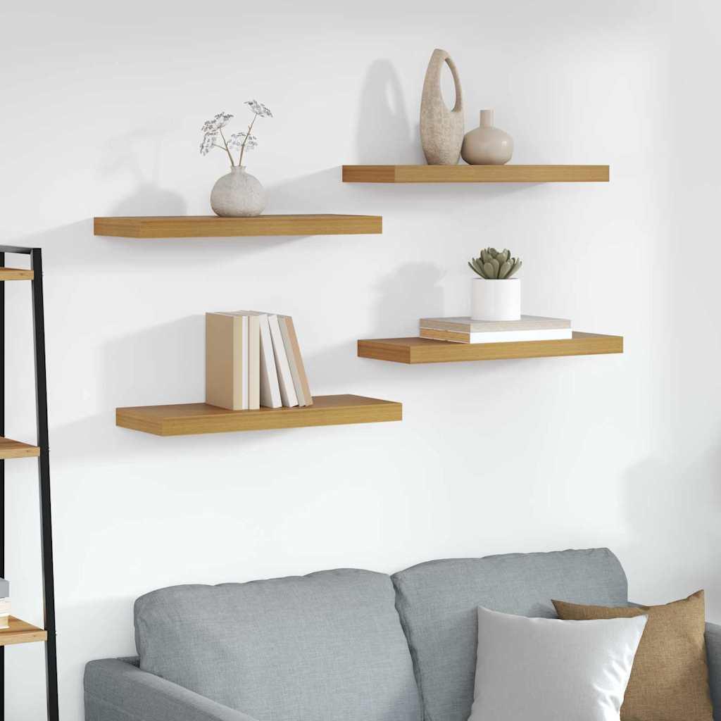 Væghylde Vægmonteret 4 stk Beige 50 x 23 x 4 cm Konstrueret træ