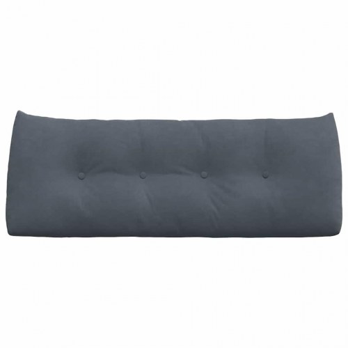 Rygpude i fløjl - mørkegrå 120 × 24 × 50 cm med sidelomme